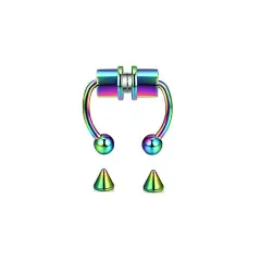Kitcheniva Magnetic Non Piercing Fake Nose Rings Multicolor