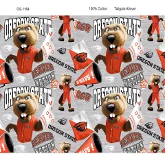Sykel Enterprises-Oregon State University Cotton Fabric-Oregon State Beavers Mascot Heather Cotton Quilting Fabric