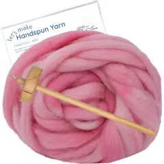 LEARN TO SPIN - Beginner's Spinning Kit with Hand Dyed BFL Roving, Drop Spindle & Printed Instructions w/ Video. Many Colors. Aqualon