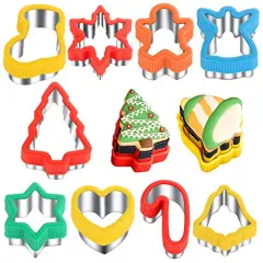 9 Pieces Christmas Cookie Cutters 2" to 3.5" Cookie Cutters Cookie Cutters Christmas Shapes