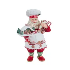 10.5" Fabrich&eacute; Gingerbread Chef Santa &ndash; Festive Christmas Decoration