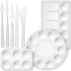 Paint Palette and Painting Knife Set 3 Paint Trays and 5 Paint Knives.