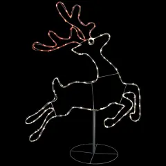 Northlight 36" Lighted Running Reindeer Silhouette Outdoor Christmas Decor White