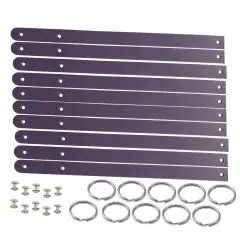 1/2" Blank Leather Keychains Kit - 10 Pre-Cut Blank Keyrings for Stamping & Engraving Purple