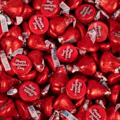 85 Pcs Valentine's Day Candy Chocolate Hershey's Kisses Bulk (13.6oz) - Script Heart