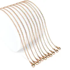 10 Pack - Rose Gold 20" Stainless Steel Loop Chain Necklace