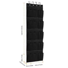 Over The Door Shoe Organizer Rack 20 Pockets Hanging Storage Black