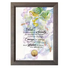 Serenity Prayer With Angel Coin in 5x7 Frame