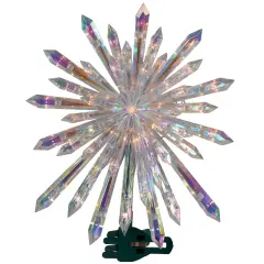 Northlight Lighted Iridescent Icicles Christmas Tree Topper - 14" - Clear Lights