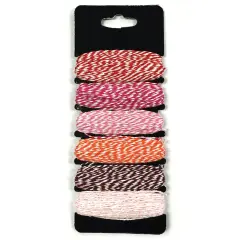 Wrapables Cotton Baker's Twine 4ply 60 Yards (Set of 6 Colors x 10 Yards), Reds