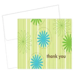 Great Papers! Thank You Note Card and White Envelope, Daisy Stripes, 4.75" x 3.375"(folded), 24 count