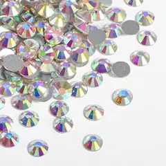1440 Pieces Flat Back Crystal Rhinestones Round Gems for Nail Art and Craft Glue Fix, CrystalAB (SS10(2.7-2.8mm))