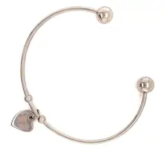 Stainless Steel Cuff Bracelet With Engravable Heart Charm