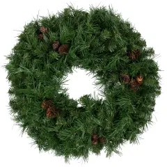 Northlight Dakota Red Pine Artificial Christmas Wreath with Pine Cones - 24" - Unlit Green