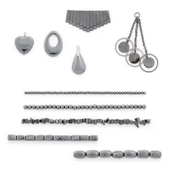 Hematite Gemstone Beads and Pendants Collection for Jewelry Making