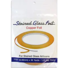 Stained Glass Foil Brand 7/32" Copper Back Foil - 1.25 Mil. Thick