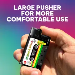 DJEEP Pocket Lighters, LIMITED EDITION Mixtape Collection, Textured Unique Lighters, 4 Count Pack of Disposable Lighters