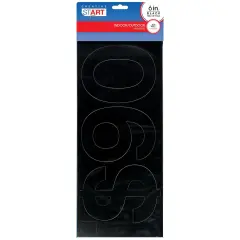 Creative Start Vinyl Self-Adhesive Numbers, 6", Helvetica Font, Black, 41 count