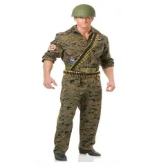 Adult Men's Top Gun Digital Camouflage Seal Team Six Jumpsuit Costume