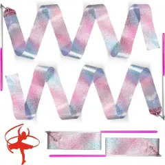 2 Pcs Sparkling Dance Ribbons Streamers