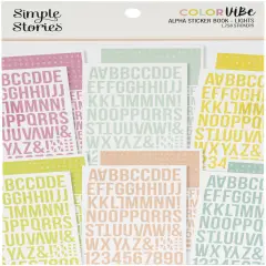 Simple Stories Color Vibe Alpha Sticker Book 12/Sheets-Lights, 1758/Pkg