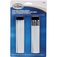 Testors Economy Paintbrushes 20/Pkg-10 Round & 10 Flat