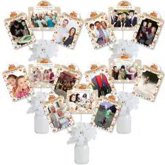 Big Dot of Happiness Happy Thanksgiving - Fall Harvest Party Picture Centerpiece Sticks - Photo Table Toppers - 15 Pieces