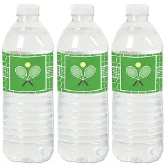 Big Dot of Happiness You Got Served - Tennis - Baby Shower or Tennis Ball Birthday Party Water Bottle Sticker Labels - Set of 20