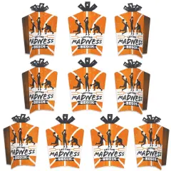 Big Dot of Happiness Basketball - Let The Madness Begin - Table Decorations - College Basketball Party Fold and Flare Centerpieces - 10 Count