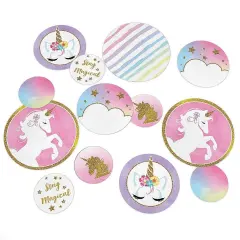 Big Dot of Happiness Rainbow Unicorn - Magical Unicorn Baby Shower or Birthday Party Giant Circle Confetti - Party D&eacute;cor - Large Confetti 27 Count