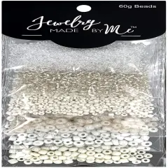 Jewelry Made By Me Round Beads-White Clear