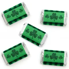 Big Dot of Happiness St. Patrick's Day - Mini Candy Bar Wrapper Stickers - Saint Paddy's Day Party Small Favors - 40 Count