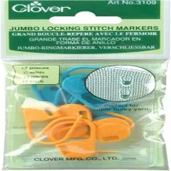 Clover Jumbo Locking Stitch Markers-12/Pkg