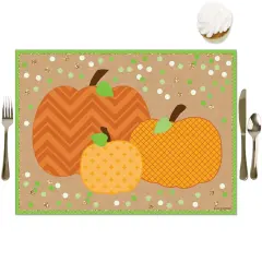 Big Dot of Happiness Pumpkin Patch - Party Table Decorations - Fall, Halloween or Thanksgiving Party Placemats - Set of 16