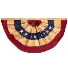Northlight Tea-Stained Pleated USA Patriotic Bunting Flag - 48" x 24" Red