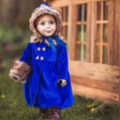 The Queen's Treasures 18In Doll Clothes Velvet Winter Polyester Fur Trimmed Coat