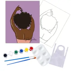 "Hair Goals" DIY Canvas Art Kit, Adult Beginner, Acrylic Paint Size 11x14 inch