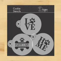 Puppy Love Cookie Stencil Set | C1080 by Designer Stencils | Stencils for Royal Icing, Airbrush, Dusting Powder |