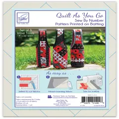 June Tailor Quilt As You Go Wine Tote-Assorted 3/Pkg