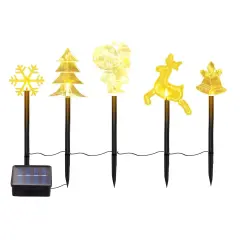5Pcs Mixed Christmas Decoration Waterproof Solar Stake Light