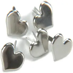 Creative Impressions Metal Paper Fasteners 50/Pkg-Hearts - Silver