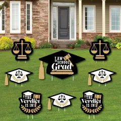 Big Dot of Happiness Law School Grad Future Lawyer Outdoor Decorations - Graduation Yard Signs - Set of 8