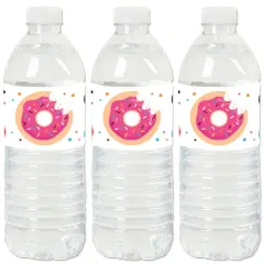 Big Dot of Happiness Donut Worry, Let's Party - Doughnut Party Water Bottle Sticker Labels - Set of 20