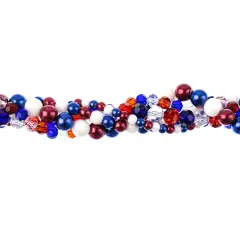 Crystal Lane DIY Red White Blue Twisted Glass & Pearls Beads, 5 Strands