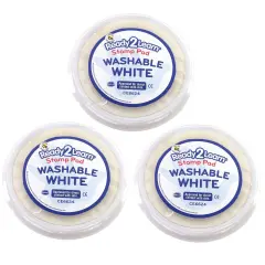 Jumbo Circular Washable Stamp Pad - White - 5.75" dia. - Pack of 3