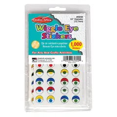 Creative Arts&trade; Wiggle Eyes Stickers, Assorted Colors, 1000 Per Pack, 2 Packs