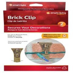 Simple Living Outdoor Brick Fasteners for Christmas Lights - Set of 2 - 2.75" Bronze