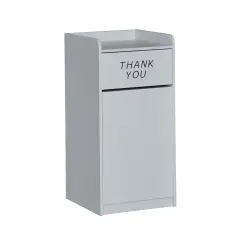 Emma and Oliver Wood Tray Top "Thank You" Restaurant Food Court Receptacle Gray