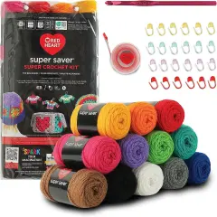 Red Heart Super Saver Super Yarn Crochet Kit W/Accessories
