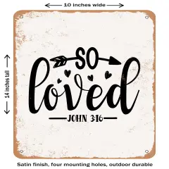 DECORATIVE METAL SIGN - So Loved - 4- Vintage Rusty Look